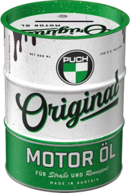 Puch Original Motoröl - Spardose im Ölfass-Design