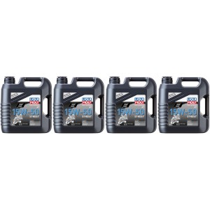 Liqui Moly 1689 Motorbike 4T 15W-50 Street Motorrad Motoröl 4x 4l = 16 Liter