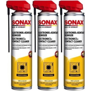 SONAX Elektronik + KontaktReiniger mit EasySpray 3x 400 Milliliter