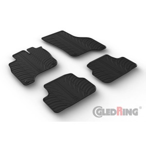 Original Gledring Passform Fußmatten Gummimatten 4 Tlg.+Fixing - Volkswagen VW e-Golf VII Elektro 2014->2020