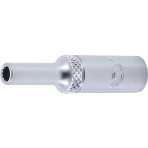 BGS 10702 Steckschlüssel-Einsatz Zwölfkant, tief | Antrieb Innenvierkant 6,3 mm (1/4"") | SW 4 mm