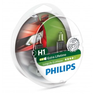 Philips H1 12V 55W P14,5s LongLife EcoVision 2st.