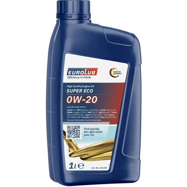 Eurolub Super ECO 0W-20 Motoröl 1l Flasche
