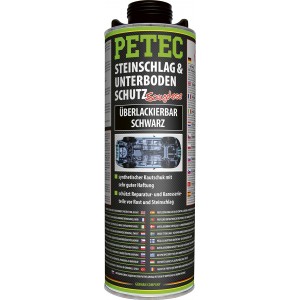 Petec Steinschlag-& Unterbodenschutz Kautschukbasis, Überlackierbar schwarz 1000ml Saugdose