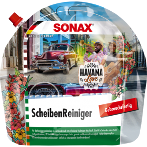 SONAX ScheibenReiniger gebrauchsfertig Havana Love 3 Liter für die Scheiben- und Scheinwerferwaschanlage im Sommer | Art-Nr. 03934410