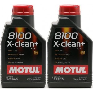 Motul 8100 X-clean + 5W-30 Motoröl 2x 1l = 2 Liter