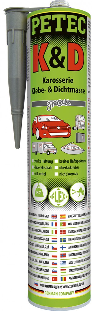 Petec K u. D Karosserie Klebe- und Dichtmasse 310ml, grau