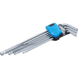 BGS 790 Winkelschlüssel-Satz | extra lang | Innensechskant / Innensechskant mit Kugelkopf 1,5 - 10 mm | 9-tlg.