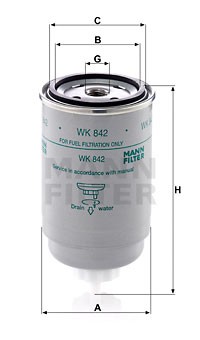MANN WK842 Dieselfilter Filter Kraftstofffilter mit Wasserabscheider