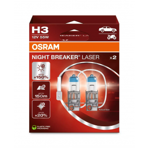 Osram Night Breaker® Laser Glühlampe H3 PK22s 12V 55W Doppelpack