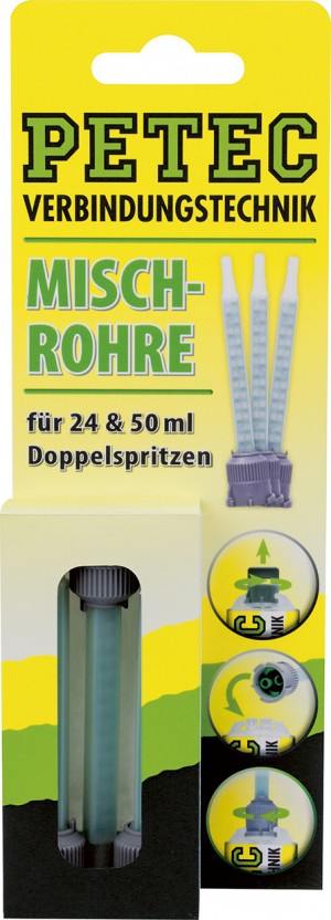 3 Stk. Petec Statikmischrohr für 24ml Doppelspritze, 50ml Doppelkartusche