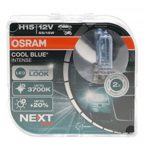 Osram Glühlampe H15 12V 15/55W PGJ23t-1 Cool Blue INTENSE NextGen. 3700K +100% Duo 2st.