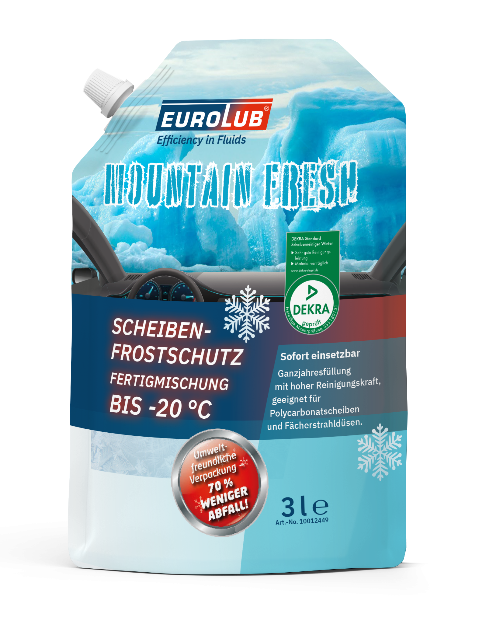 EUROLUB 5 L Scheibenreiniger mit Frostschutz + 2x 750 ml