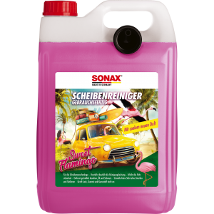 SONAX ScheibenReiniger gebrauchsfertig Sweet Flamingo 5L verstärkt die Reinigungsleistung und erhöht die Fahrsicherheit | Art-Nr. 03945000