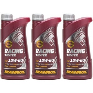 MANNOL Racing+Ester 10W-60 Motoröl 3x 1l = 3 Liter