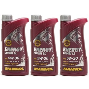 Mannol Energy Combi Longlife 5W-30 Motoröl 3x 1l = 3 Liter
