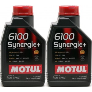Motul 6100 Synergie+ 10W40 Motoröl 2x 1l = 2 Liter