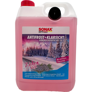 SONAX AntiFrost+KlarSicht Gebrauchsfertig bis -18 °C Zirbe 5 Liter schneller, schlierenfreier & effektiver Scheibenreiniger für den Winter | Art-Nr. 01315050