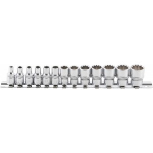 BGS Steckschlüssel-Einsatz-Satz Gear Lock | Antrieb Innenvierkant 6,3 mm (1/4"") | 13-tlg.