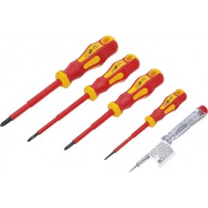 BGS 35815 VDE-Elektriker-Schraubendreher-Satz | Schlitz/Kreuzschlitz | 5-tlg.