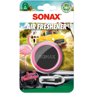 SONAX Air Freshener Sweet Flamingo 1 Stück Lufterfrischer mit fruchtig-süßem Duft und langanhaltendem Dufterlebnis für den Fahrzeuginnenraum | Art-Nr. 03630410
