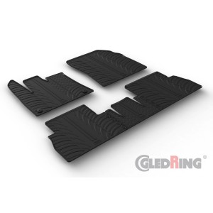 Original Gledring Passform Fußmatten Gummimatten 5 Tlg.+Fixing - Opel Combo 09.2018-> mit klappbarem Beifahrersitz runder Fixing