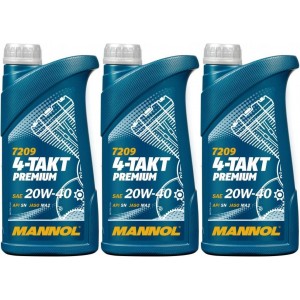 MANNOL 7209 4-TAKT Premium SAE 20W-40 3x 1l = 3 Liter