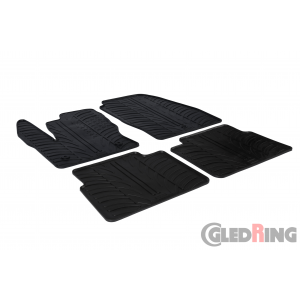 Original Gledring Passform Fußmatten Gummimatten 4 Tlg.+Fixing - Ford Transit Connect Kombi Furgon (L1,L2) 2014->