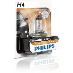 Philips H4 12V 60/55W P43t Vision +30% 1st. Blister