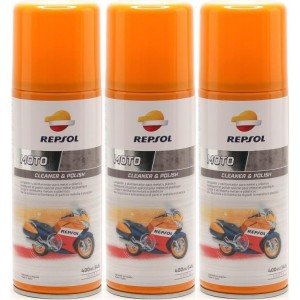 Repsol Motorrad MOTO CLEANER & POLISH 3x 400 Milliliter
