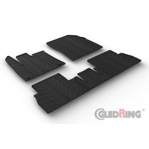 Original Gledring Passform Fußmatten Gummimatten 5 Tlg.+Fixing - Citroen Berlingo 09.2018-> klappbarer Beifahrersitz runder Fixing