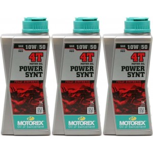MOTOREX 4T Power Synt SAE 10W-50 Motorrad Motoröl 3x 1l = 3 Liter