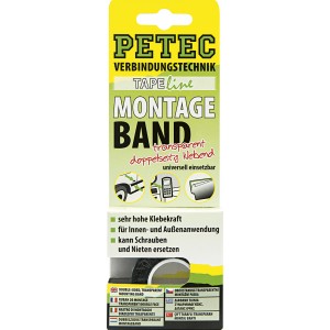 Petec POWER Montageband, transparent 2m x 19mm