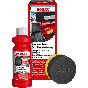 SONAX Cabrio Verdeck-& Textilimprägnierung 250 ml Farbauffrischung und Schutz vor Wiederverschmutzung von Stoffverdecken | Art-Nr. 03101410