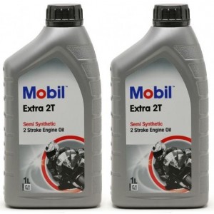 Mobil Extra 2T teilsynthetisches Motorrad Motoröl 2x 1l = 2 Liter