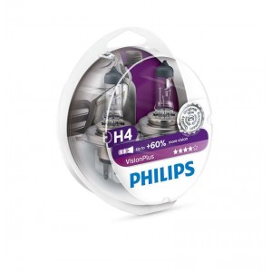 Philips H4 12V 60/55W P43t Vision Plus +60% 2st.