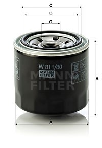 MANN-FILTER W 811/80 - Ölfilter